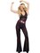 Adult's Womens Black Dancing Disco Doll Diva Girl Jumpsuit Costume
